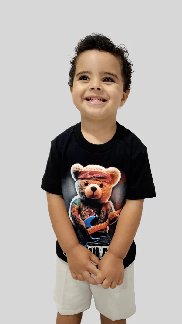 Camiseta Infantil Consulado Do Rock Ursinho Heavy Metal - Image 5