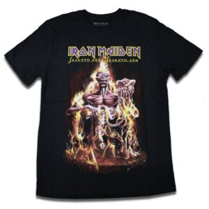 Camiseta Iron Maiden Seventh Son Flames - M, Preto