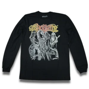 Camiseta Manga Longa Aerosmith Toys in the Attic Tour Preta