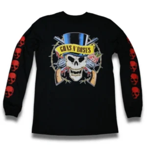 Camiseta Manga Longa Guns N' Roses Skull & Guns